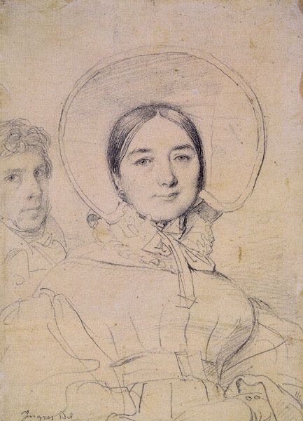 Madeleine Ingres With the Artist by Jean-Auguste-Dominique Ingres, 1830, graphite, 7 x 5¼. Ingres' portraiture epitomizes the fine lines possible with a graphite pencil.