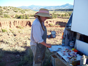 Louisa McElwain painting the Southwest