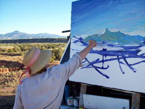 painting mountains en plein air