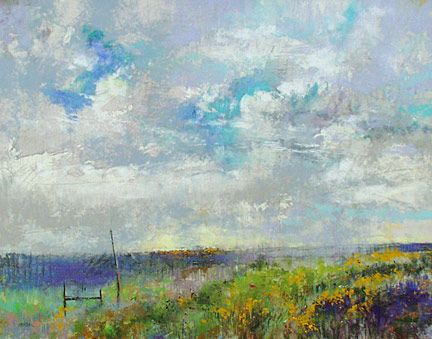 Pastel Colored Prairie Landscape Painting