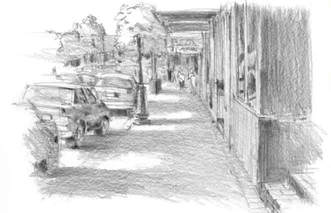ArtStation - Pencil Sketch of a busy city road