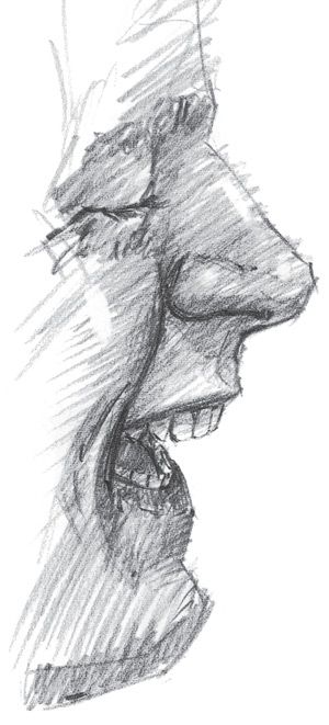 realistic mouth sketch