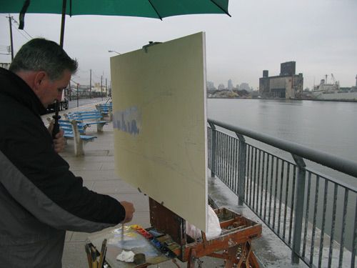 Joe Paquet, painting en plein air