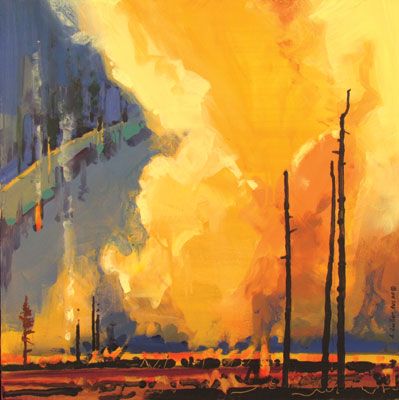 Acrylic landscape painting by Stephen Quiller; tax advice for artists at ArtistsNetwork.com