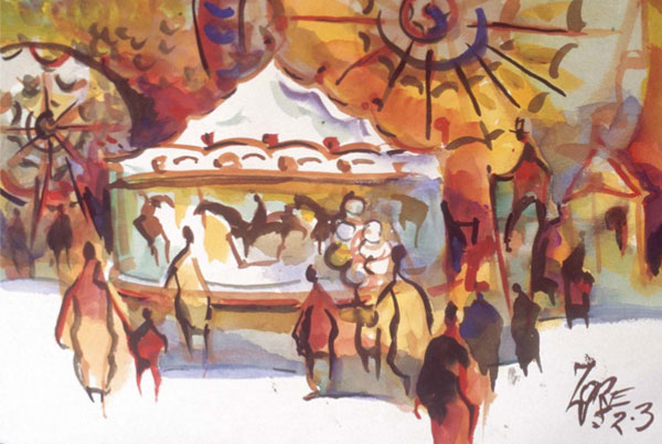 LA County Fair (watercolor) by Milford Zornes, featured at ArtistsNetwork.com