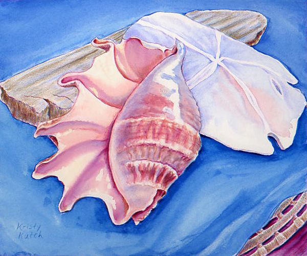 Drawing Seashells with Watercolor Pencils