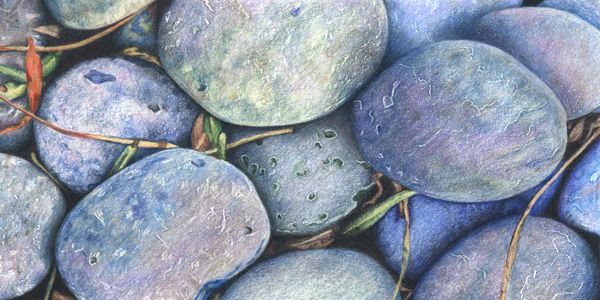 how to color rocks with colored pencils