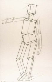Drawings After Sculpture by Eliot Goldfinger by Jon deMartin, 2008, charcoal pencil drawing