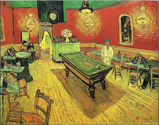  The Night Cafe by Vincent van Gogh, 1888. 
