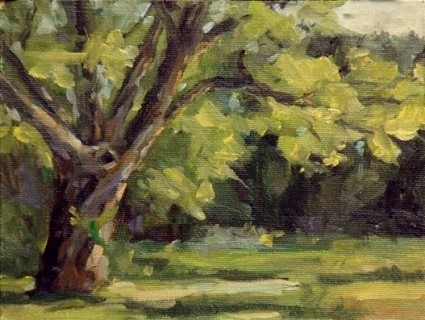 simple oil painting trees