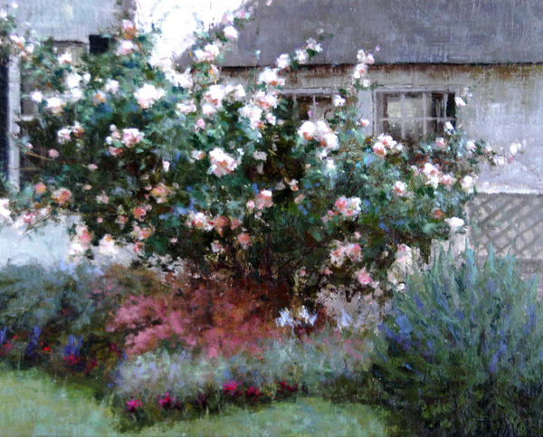 Overcast Roses by Timothy Thies, 2005, oil painting, 10 x 12.
