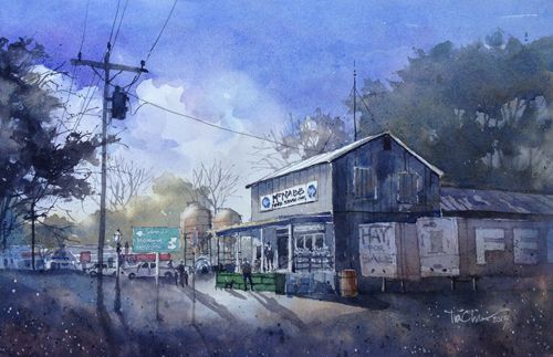 McNabb Feed (watercolor on paper, 10x14) by Tim Oliver | up-and-coming artists
