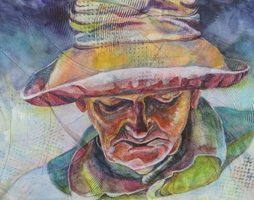 Contemplation (watercolor and gesso on paper, 13x18) by Dorothy Lee | up-and-coming artists