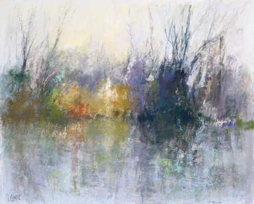 Reflections (pastel on board, 22x27) by Joanne Last | abstract pastel landscapes