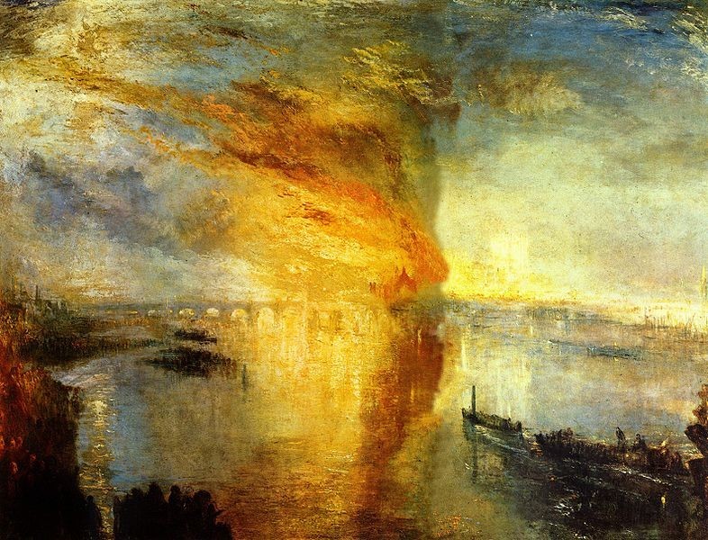 The Burning of the Houses of Parliament by JMW Turner.