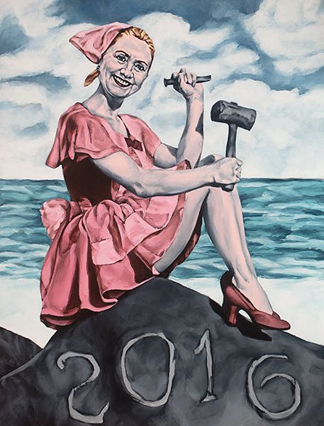 Political art: Sarah Sole's painting of Hillary Clinton Set in Stone