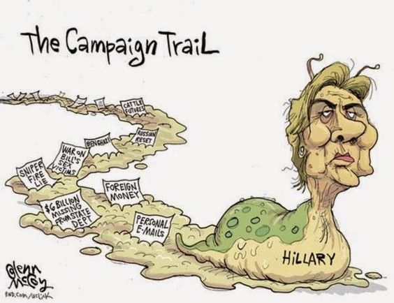 Political art: Hillary Clinton as slug