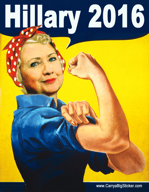 Political art: Hillary as Rosie the Riveter