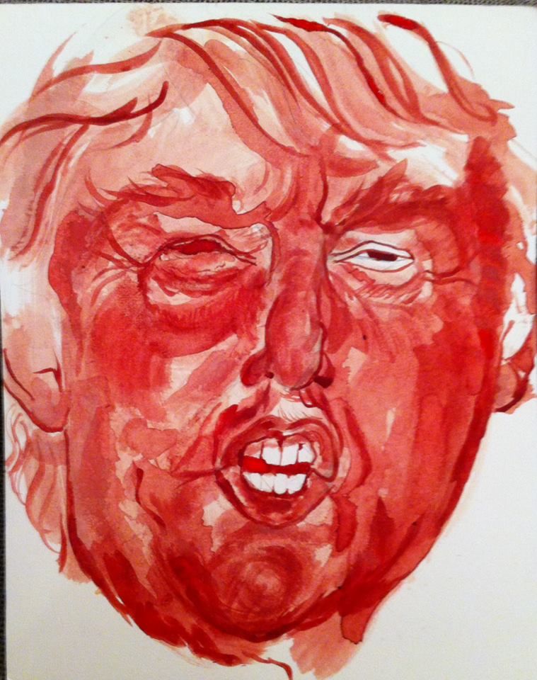 Political art: Painting of Trump by Sarah Levy.