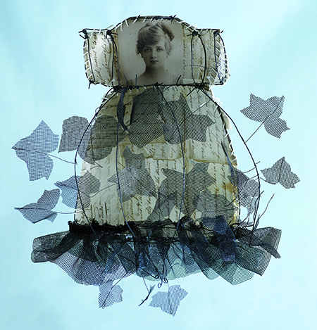 Art dress by Annie Waldrop featured in Cloth Paper Scissors magazine