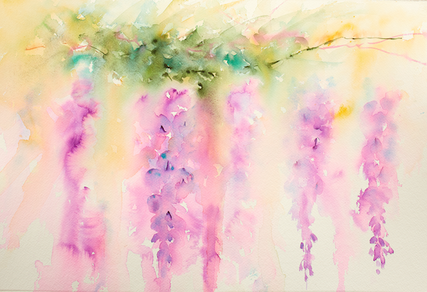 simple watercolor painting, pretty, calm, beautiful colors