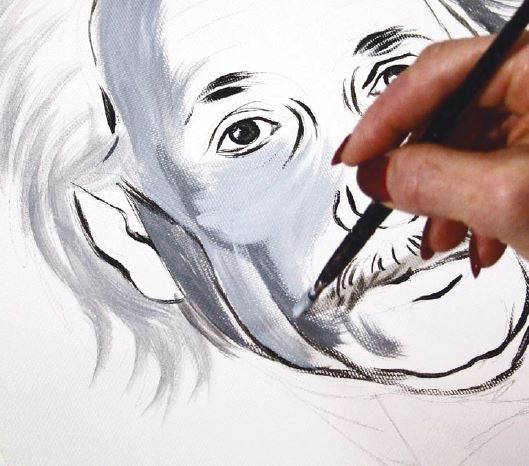 Painting for beginners: You can cover lots of surface with the broad side of a filbert brush, but it is also good for thin, detail lines when you use the side or tip of the brush.