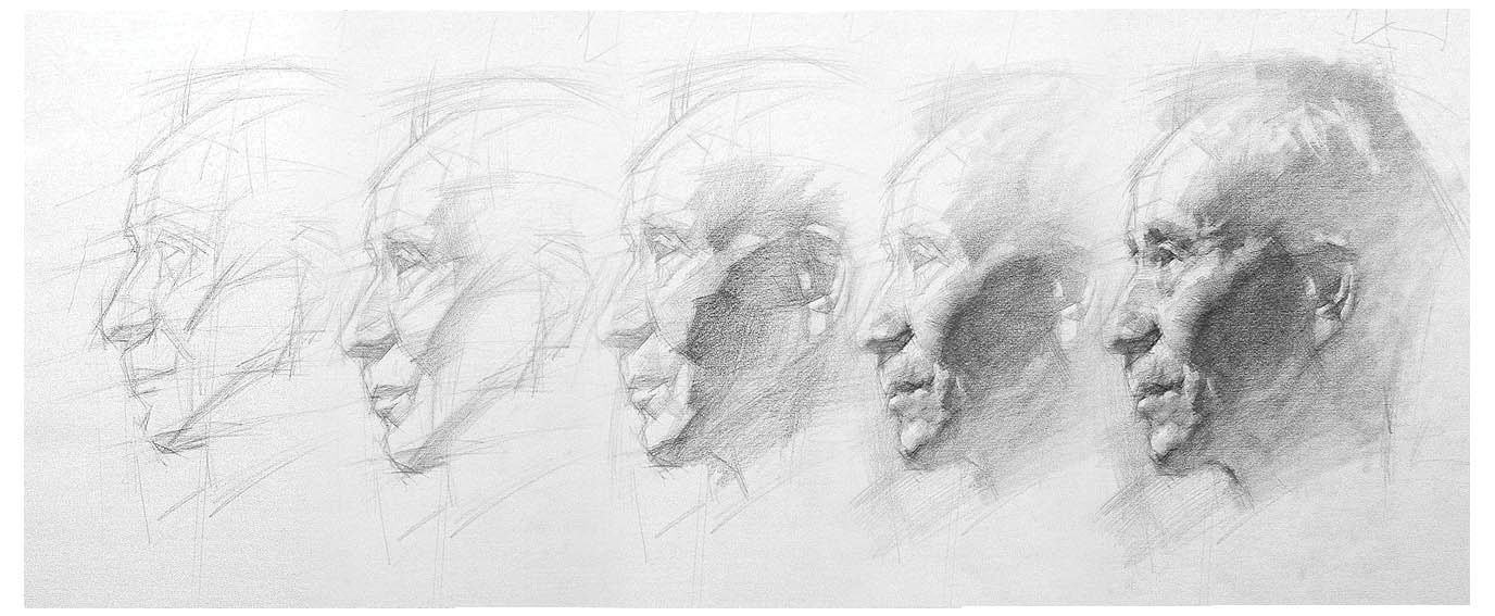 simple pencil drawings faces