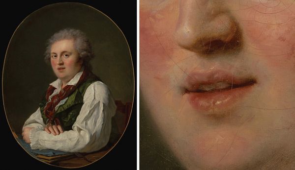 Painting the Mouth: Portrait of Laurent-Nicholas de Joubert by François-Zavier Fabre, plus detail; digital images courtesy of the Getty’s Open Content Program | ArtistsNetwork.com