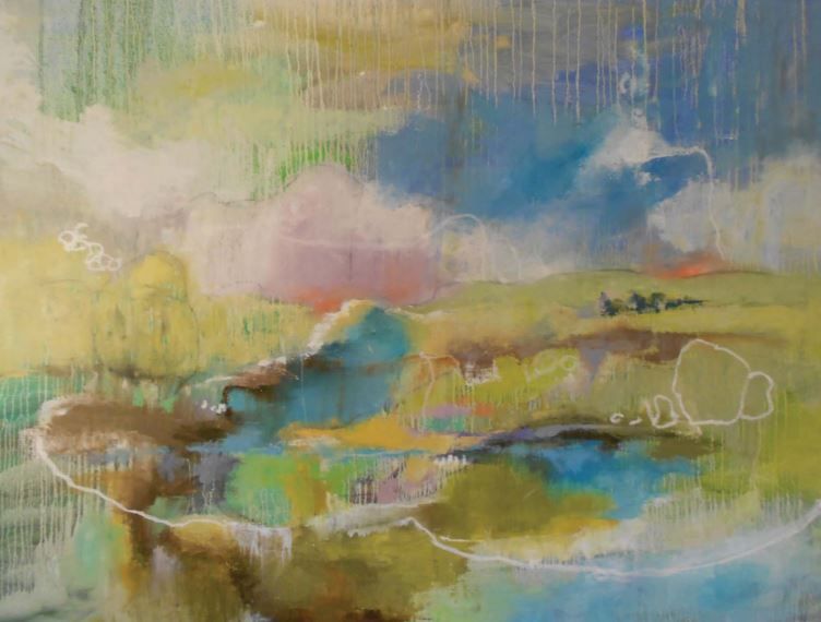 Abstract painting: Spring Breeze by Kari Feuer, oil painting.