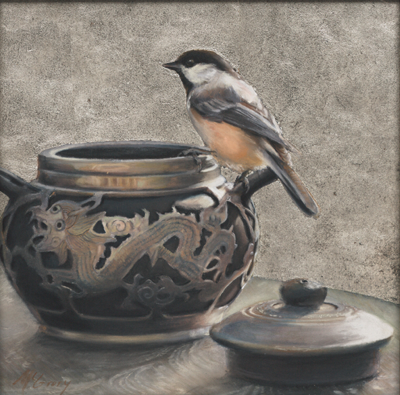 Anne_McGrory_The-Chickadee-&-The-Dragon_8x8, Pastel 100 Competition