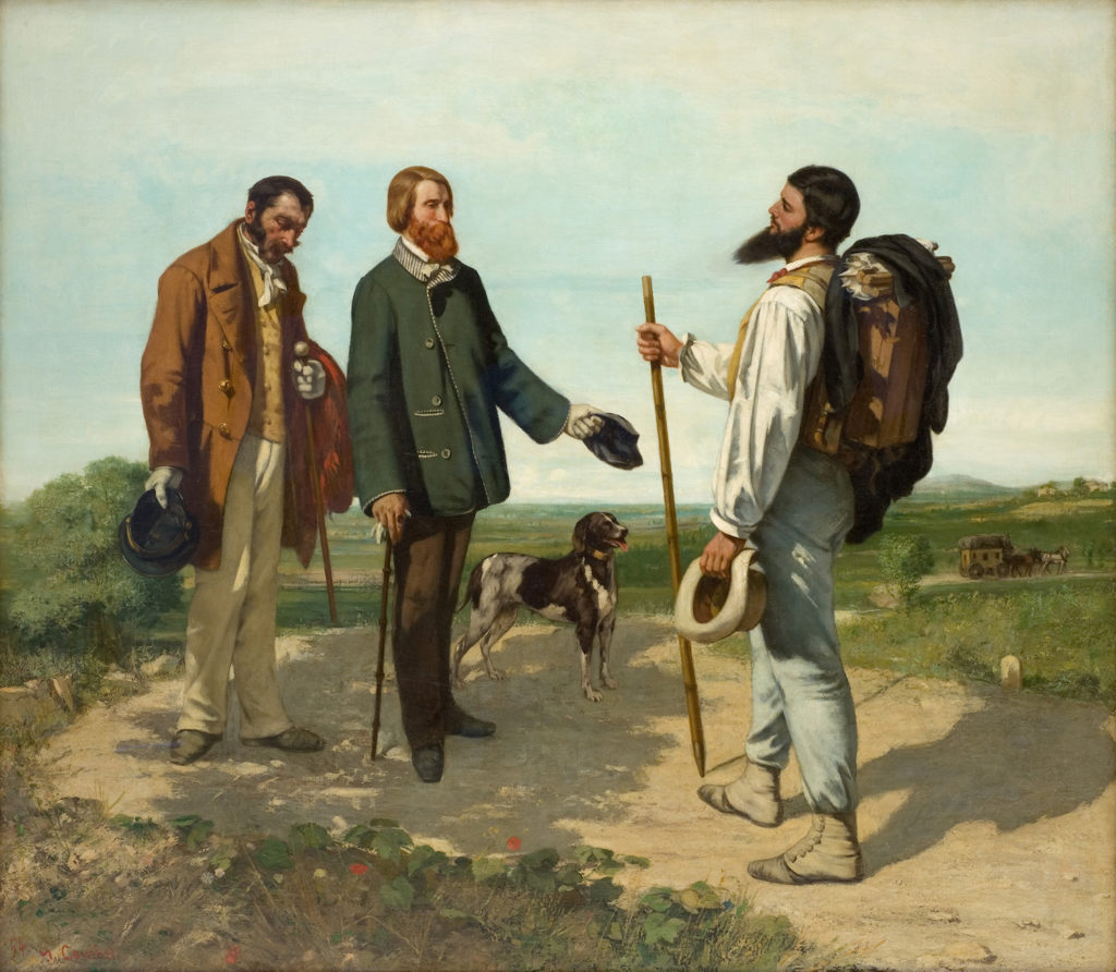 The Meeting, or ‘Bonjour, Monsieur Courbet’ by Gustave Courbet | The First Realist | Realism | Oil Painting | Art History | Artists Network