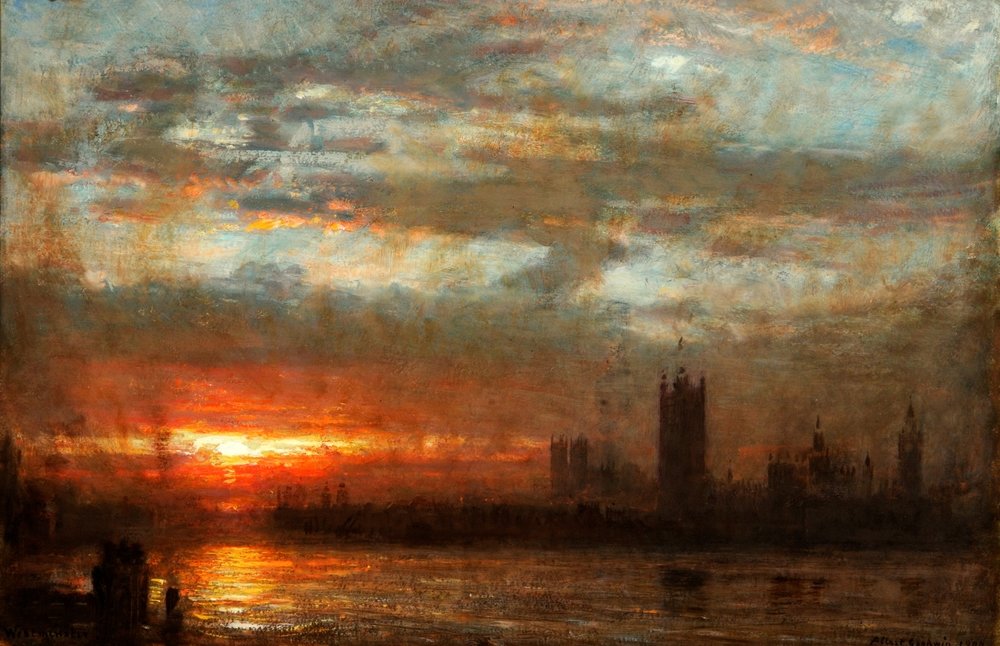 Westminster Sunset by JMW Turner, oil painting, 1800