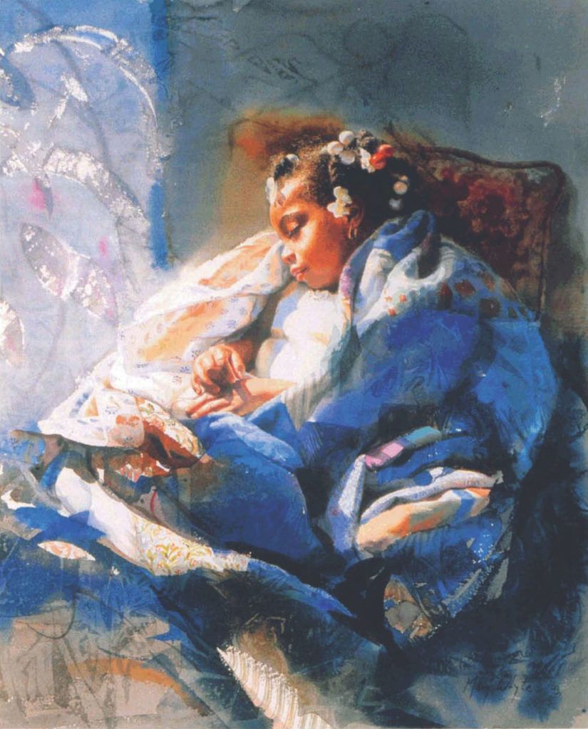 4. Lily Sleeping by Mary Whyte | 25 watermedia paintings by 25 top artists