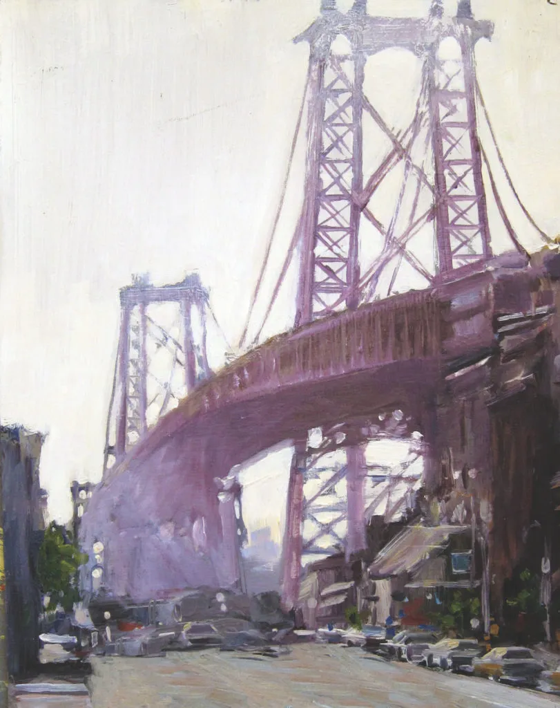 Bridge View by Patti Mollica, oil on panel; example of monochromatic color scheme | Choosing Color Schemes