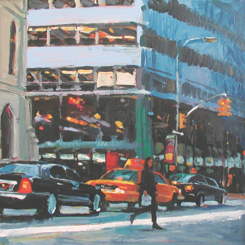 Crossing Madison, acrylic on panel; example of tetrad color scheme | How to Choose Color Schemes