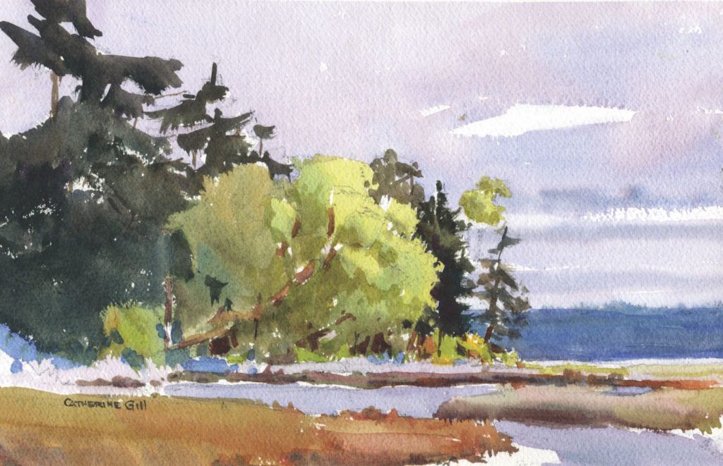 Vashon Sky Catherine Gill Painting Outdoors Watercolor Artist