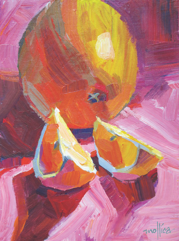 Pink on Orange by Patti Mollica | Painting Composition Tips for Beginners | Artists Network