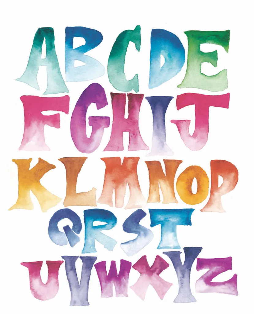Watercolor Ombre | 10 Hand Lettering Techniques with an Artful Spin by Joanne Sharpe | Artists Network