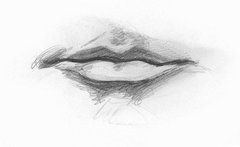 Drawing Lips, Male, Demo, Step 2 | Lee Hammond | How to Draw Facial Features for Beginners | Artists Network