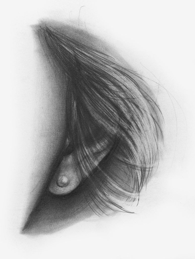 Ear line and stain Drawing by Refaela Revach | Saatchi Art