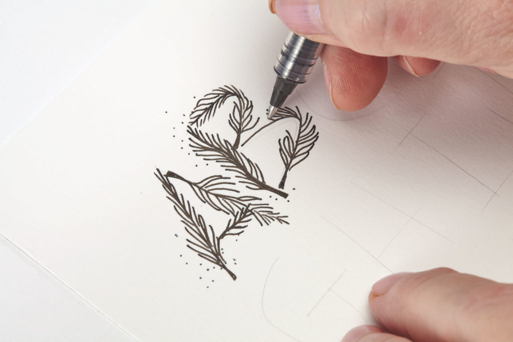 Floating Feathers, Step 1 |10 Hand Lettering Techniques with an Artful Spin by Joanne Sharpe | Artists Network