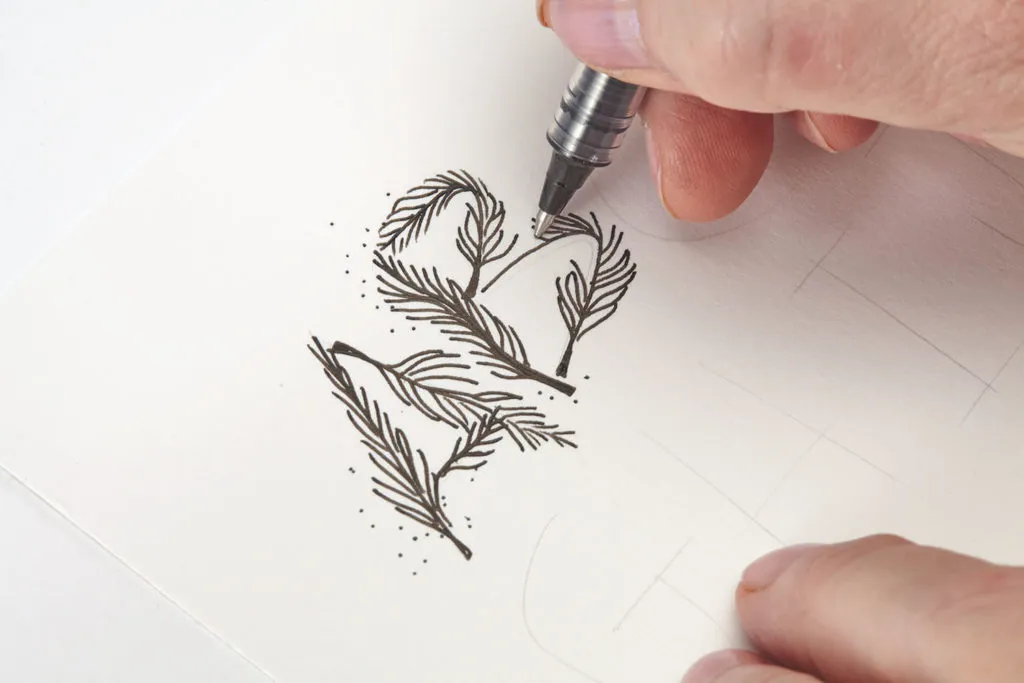 Floating Feathers, Step 1 |10 Hand Lettering Techniques with an Artful Spin by Joanne Sharpe | Artists Network