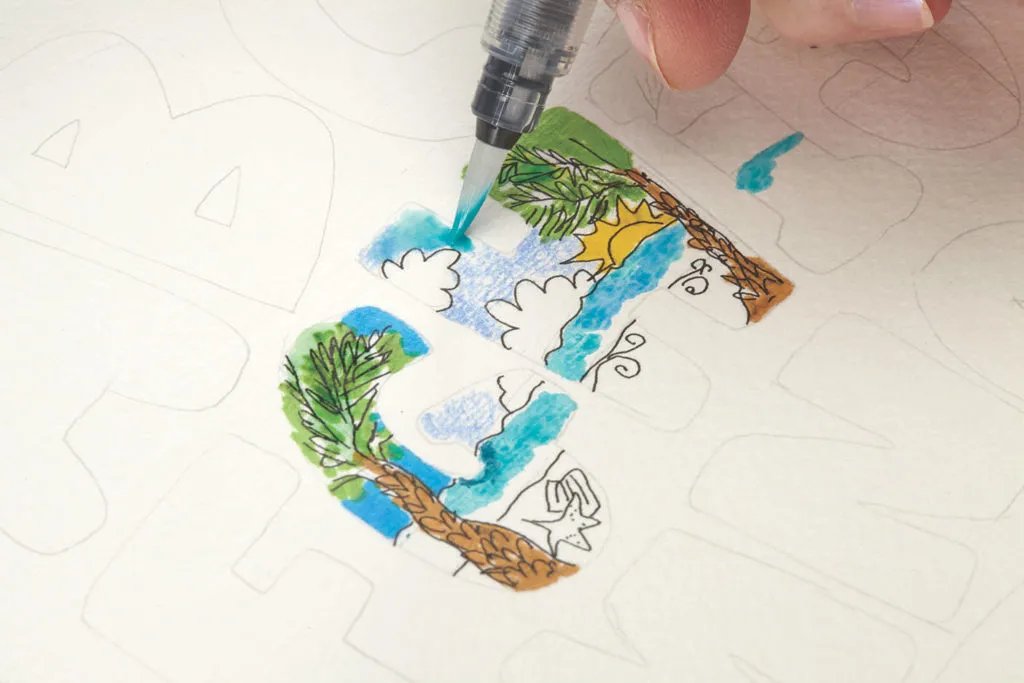 Storybooks and Scenery, Step 3 |10 Hand Lettering Techniques with an Artful Spin by Joanne Sharpe | Artists Network