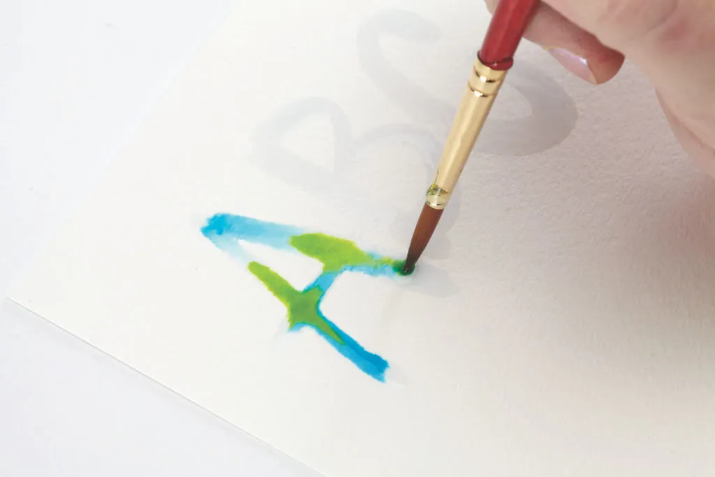 Watercolor Puddlers, Step 2 | 10 Hand Lettering Techniques with an Artful Spin by Joanne Sharpe | Artists Network