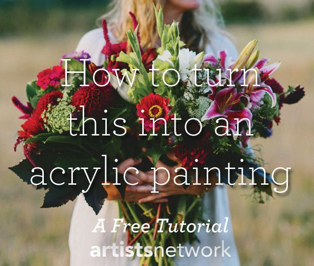 Learn how to paint with acrylics for beginners - save this floral acrylic painting tutorial for later!