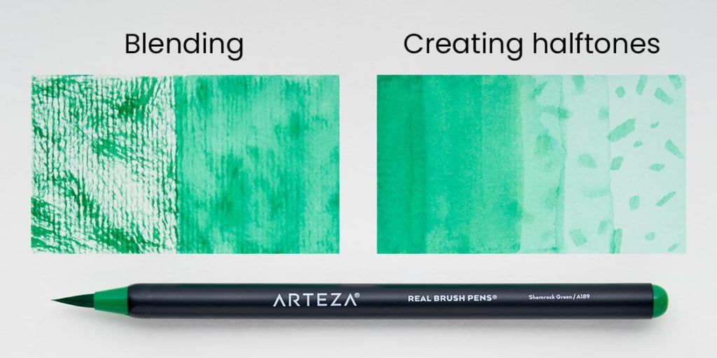 ARTEZA Real Brush Pens, 96 Paint Markers with Flexible Brush Tips,  Professional Watercolor Pens for Painting