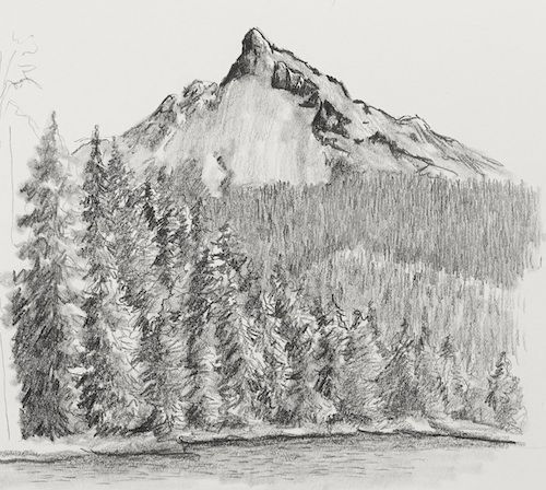 Easy and simple Landscape drawing - YouTube