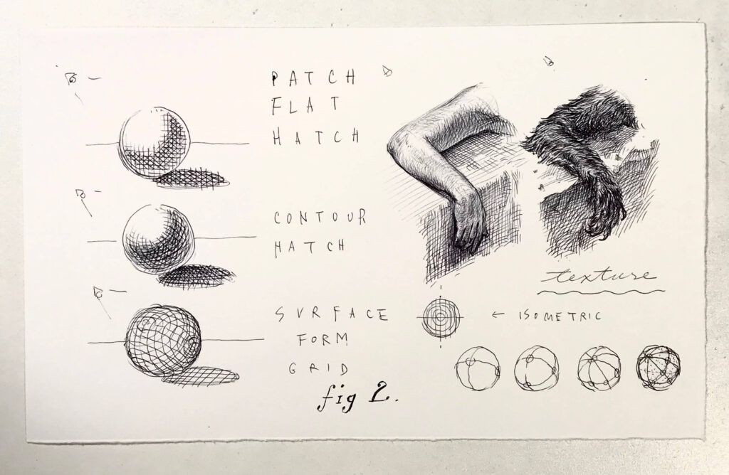 Guno Park shows how to draw a sphere and control texture in a drawing exercise with Zebra Pen