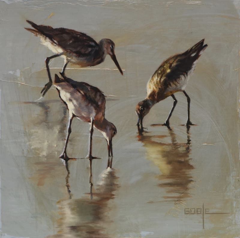 wildlife oil painting of birds