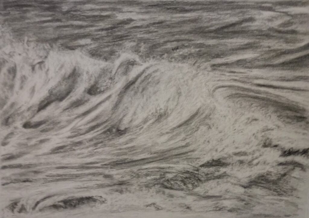 ocean pencil sketch